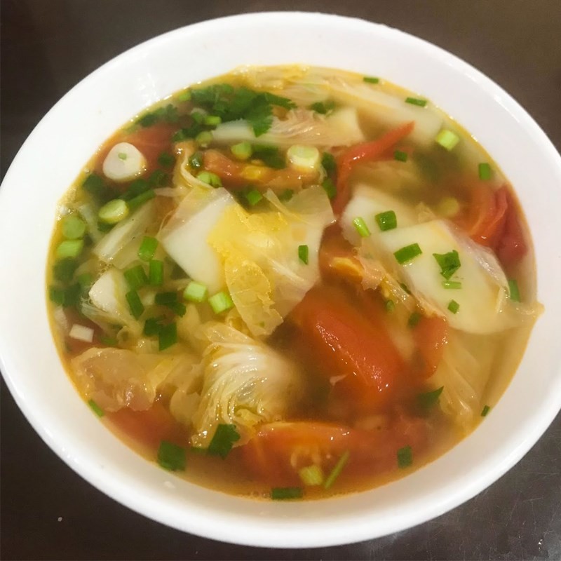 Tô canh cải thảo cà chua thành phẩm