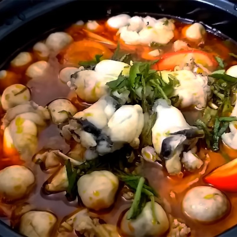 Thành phẩm Lẩu ếch sa tế
