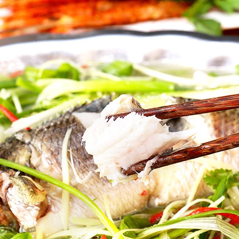 Thành phẩm cá lóc hấp bầu