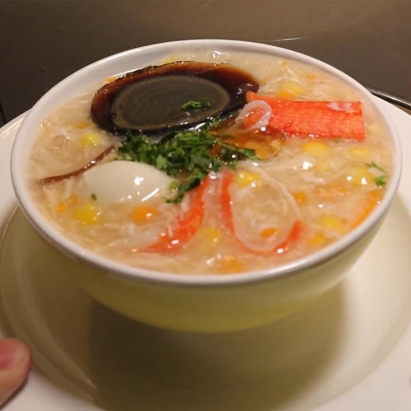 Thành phẩm súp cua gà xé hấp dẫn