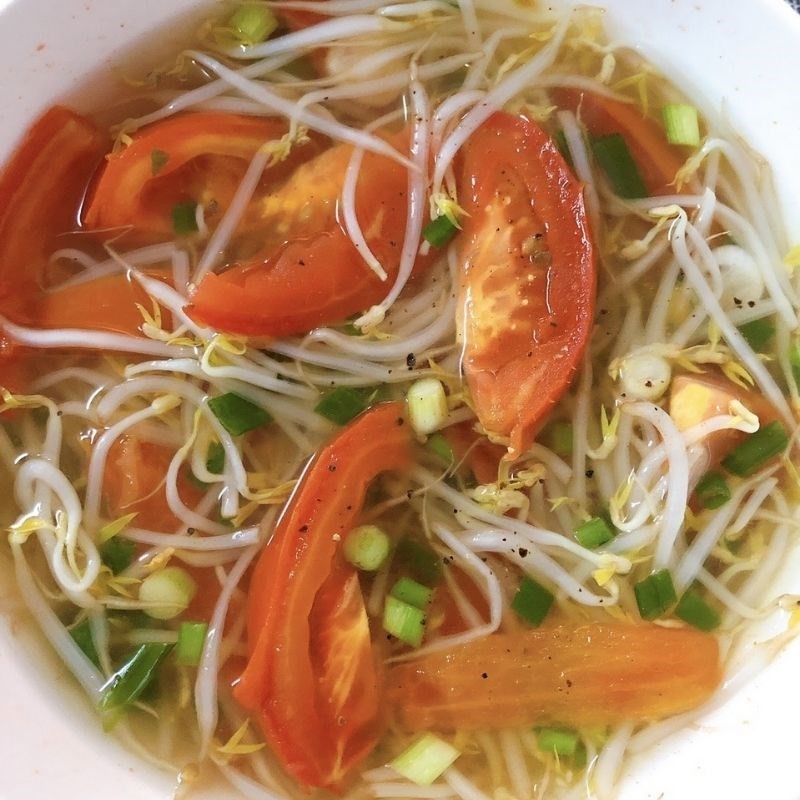 Thành phẩm canh cà chua chay thanh đạm