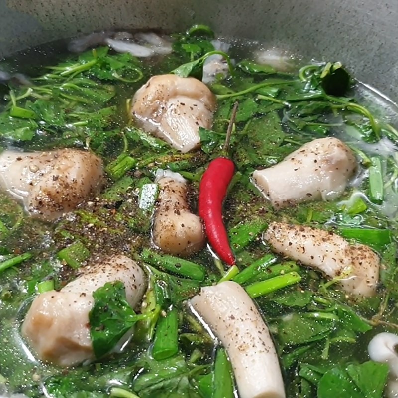 Tô canh rau má nấm chay thanh đạm