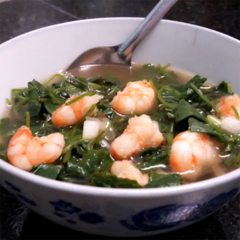 Tô canh rau má tôm tươi thơm ngon