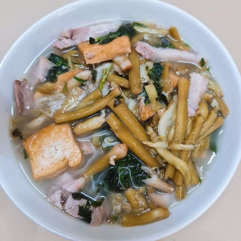 Tô canh ngó khoai đã hoàn thành