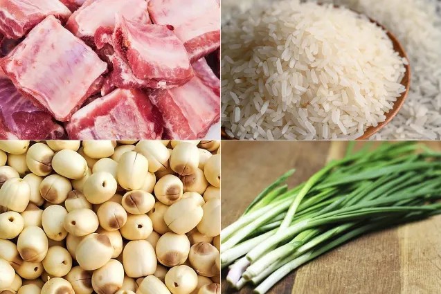 Nguyên liệu chính để nấu cháo sườn đậu xanh cho bé ăn dặm