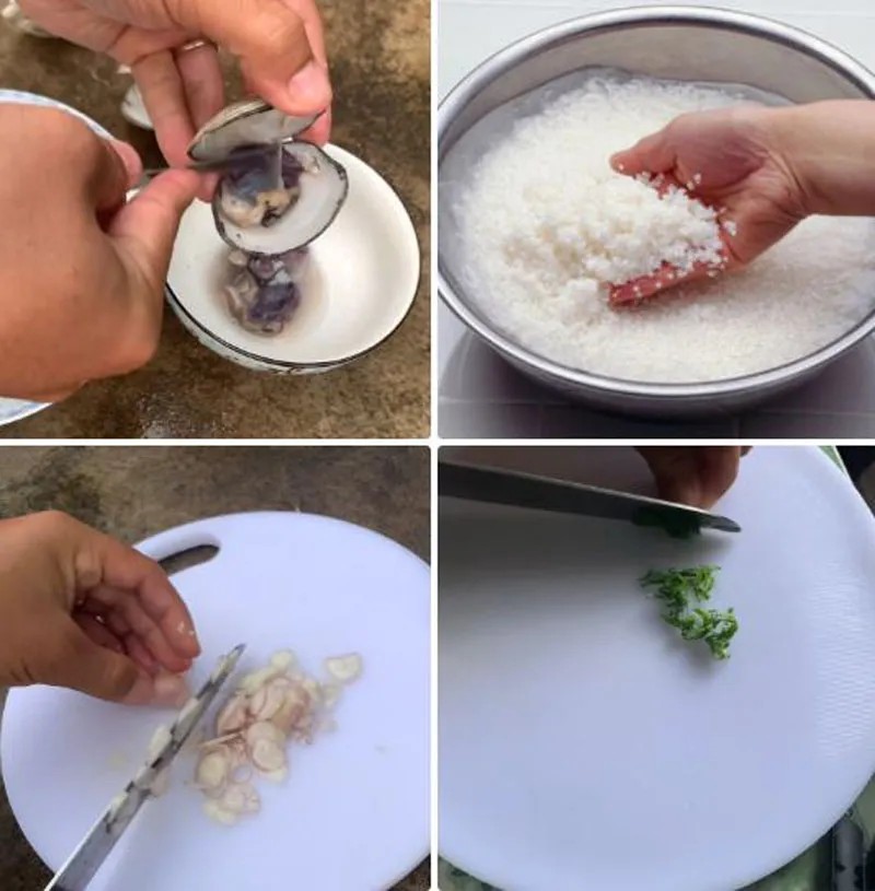 Sơ chế nguyên liệu cho món cháo ngán ngon cho bé