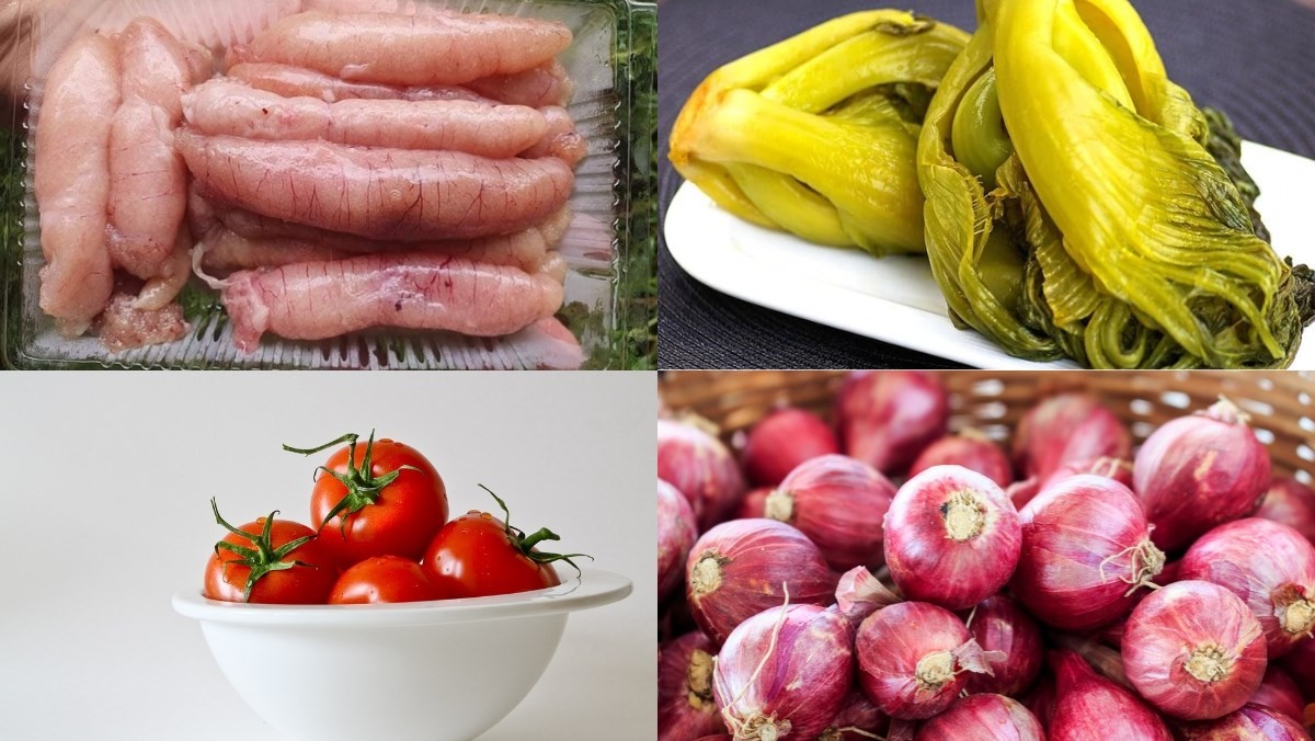 Tổng hợp các nguyên liệu tươi ngon chuẩn bị cho cách nấu canh trứng cá chua