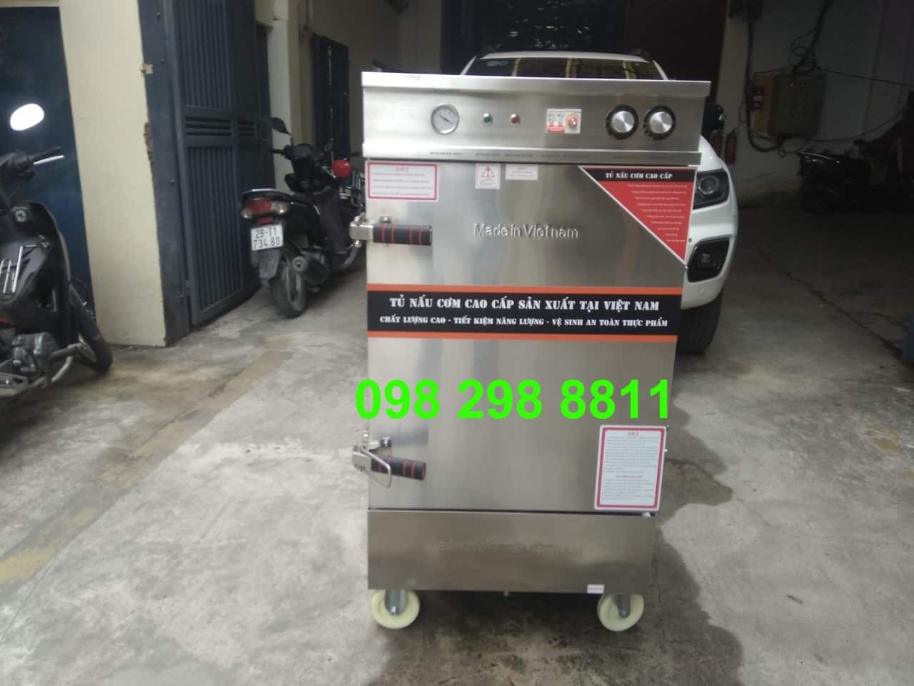 Tủ nấu cơm công nghiệp 8 khay điện hỗ trợ quy trình nấu rượu gạo
