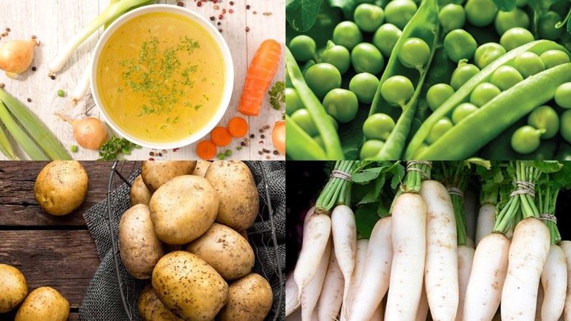 Nguyên liệu tươi cho món súp rau củ xay nhuyễn