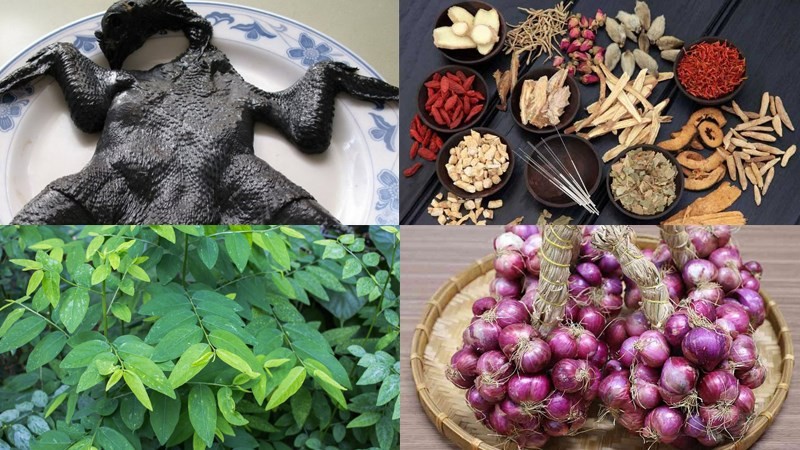 Bộ nguyên liệu tươi ngon để nấu cháo gà ác cho bé bổ dưỡng