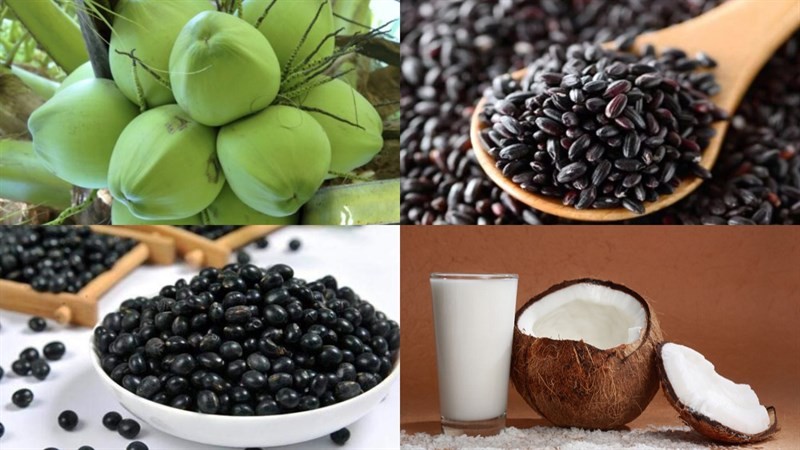 Nguyên liệu món ăn cách nấu chè nếp đậu đen nếp cẩm
