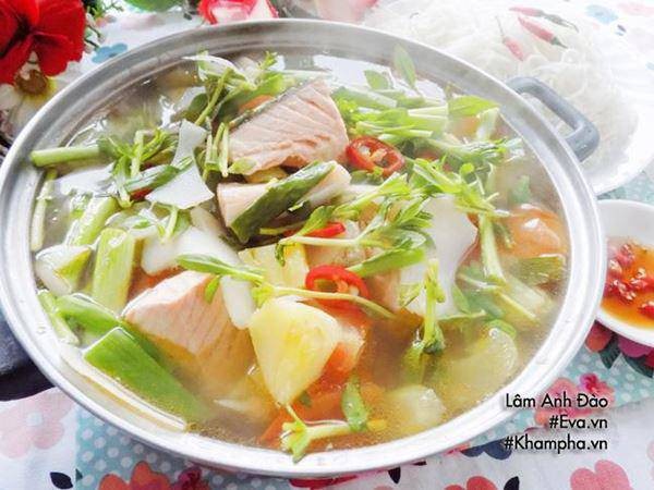 Canh chua cá hồi với dứa thơm ngon bổ dưỡng