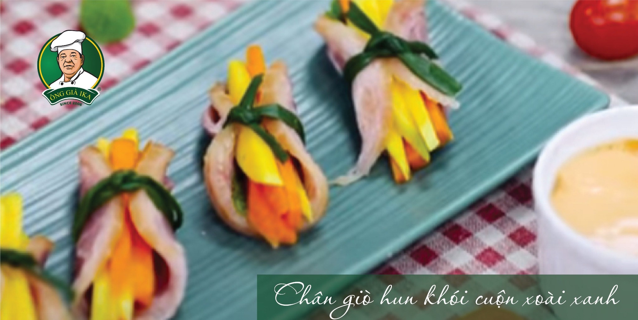 Chân giò hun khói cuộn xoài xanh, món ăn khai vị độc đáo