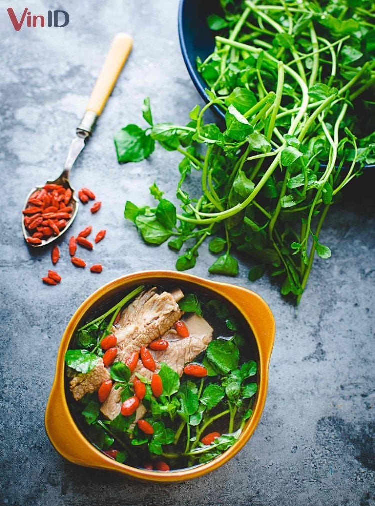 cách nấu canh cải xoong thịt bằm nóng hổi, thanh mát.