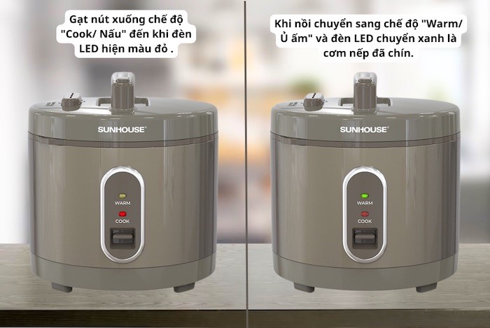 Các bước nấu cơm nếp đơn giản bằng nồi cơm điện cơ hiệu quả