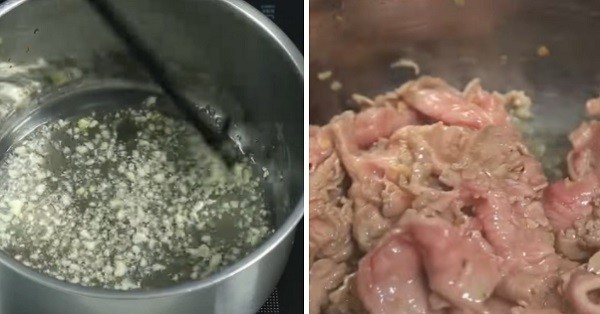 Xào thịt bò trong nồi