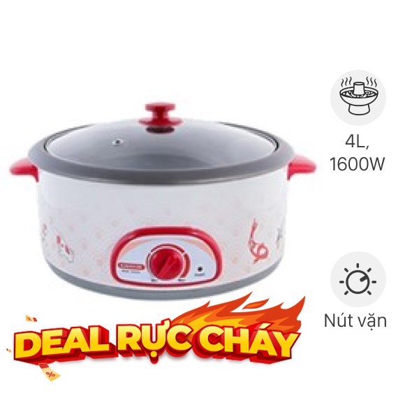 Nồi lẩu đa năng Sunhouse SH-525L 4 lít, lựa chọn tốt cho cách nấu vịt nấu môn