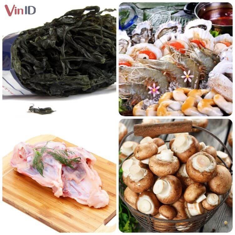 Nguyên liệu nấu súp hải sản rong biển tươi ngon
