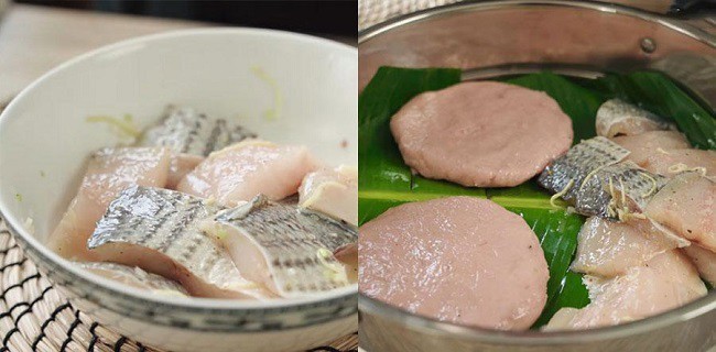 Miếng cá vược phi lê đã được ướp gia vị, chả cá thác lác viên đã nặn, và chả cá chiên, sẵn sàng để hấp hoặc chiên, là phần quan trọng của cách nấu bún cá đơn giản