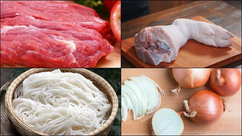 Nguyên liệu tươi ngon cho món bún bò Huế cực ngon