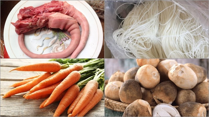 Nấm rơm và cà rốt tươi ngon