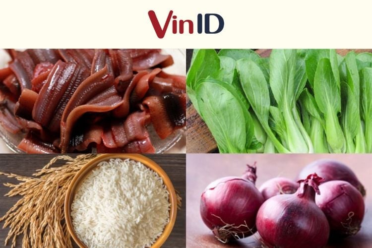 Nguyên liệu nấu món cháo lươn cho bé kết hợp với rau cải thìa
