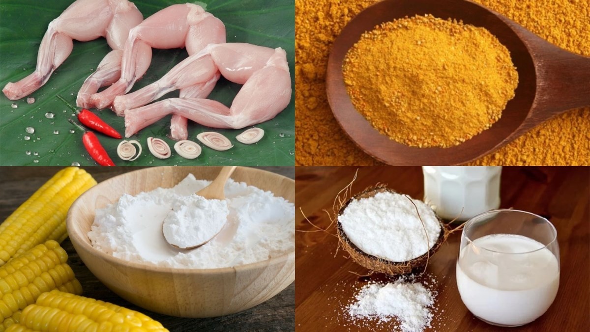 Các nguyên liệu tươi ngon để nấu cà ri ếch