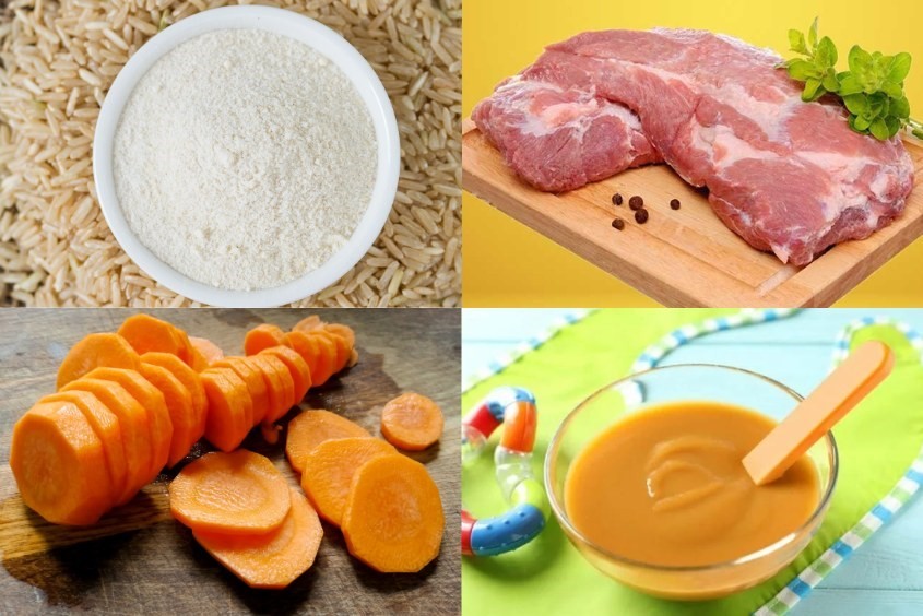 Bột thịt lợn cà rốt sánh mịn, đầy đủ dưỡng chất