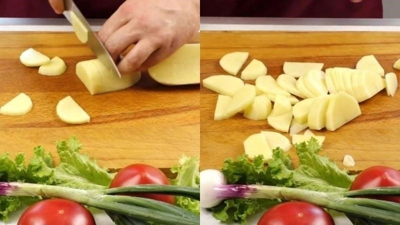 Cách cắt khoai tây thành lát đều đẹp để nấu canh không bị nát