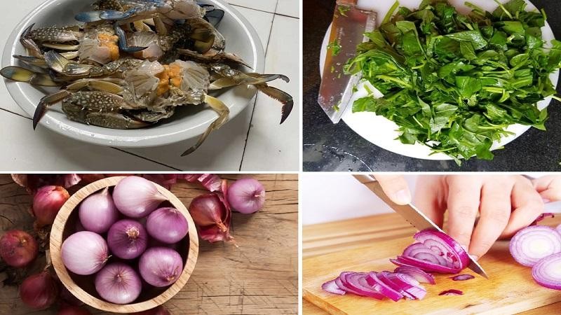 Sơ chế nguyên liệu làm canh ghẹ