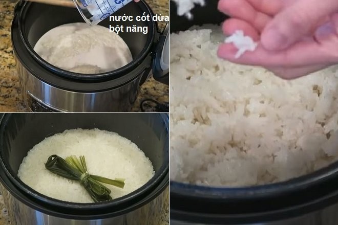 Hướng dẫn nấu xôi nếp với nước cốt dừa lá dứa thơm lừng và dẻo