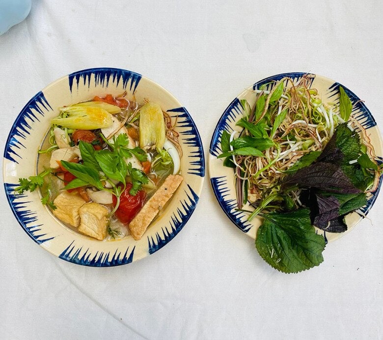 Thành quả tô bún cá chay hấp dẫn, món ăn chay thanh tịnh