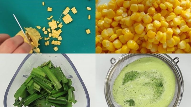 Hướng dẫn sơ chế bắp và lá dứa để chuẩn bị nấu chè bắp