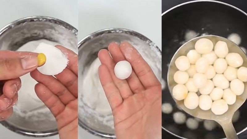 Quy trình làm hạt trân châu bắp dai dai cho món chè bắp lá dứa