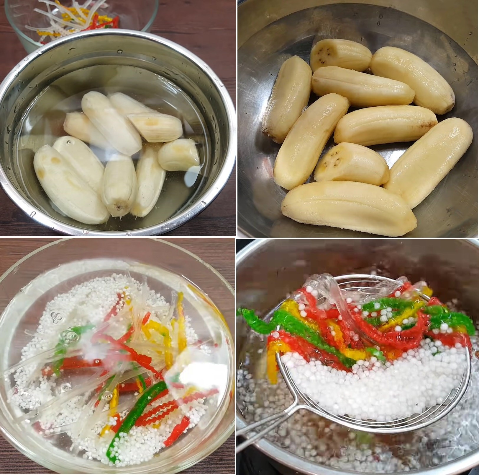 Sơ chế chuối và khoai mì cho món chè chuối khoai mì dẻo