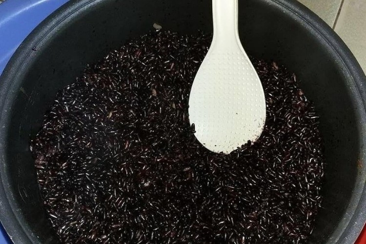 Nấu cơm gạo lứt đen bằng nồi cơm điện