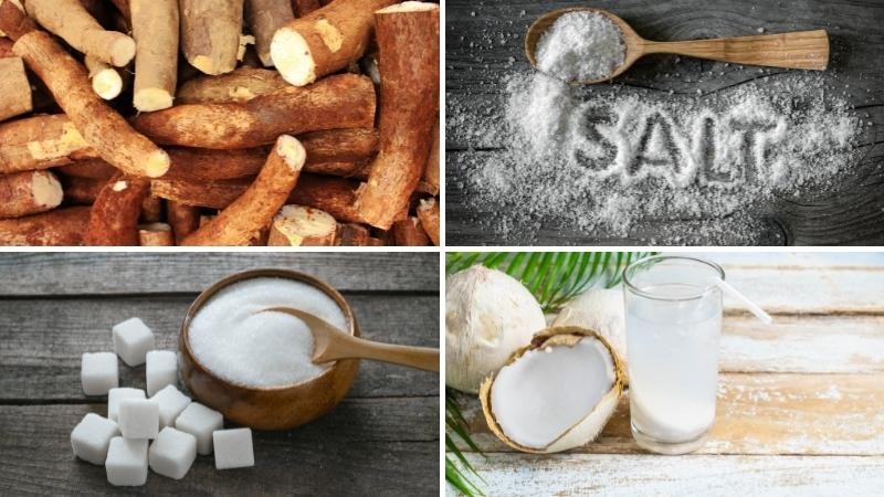 Nguyên liệu làm khoai mì nước cốt dừa