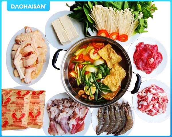 Các loại nguyên liệu tươi sống cần thiết cho cách nấu lẩu đơn giản và ngon miệng