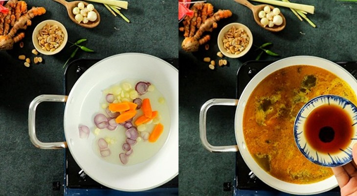 Xào thịt ếch làm mì Quảng