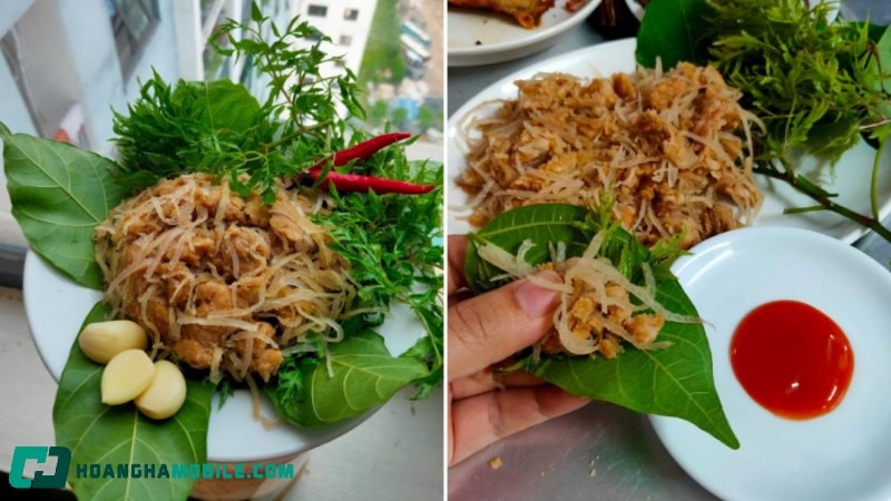 dùng lá sung tươi như rau ăn kèm