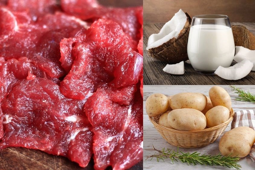 Thịt bò hầm khoai tây sánh mịn, giúp bé tăng cân hiệu quả