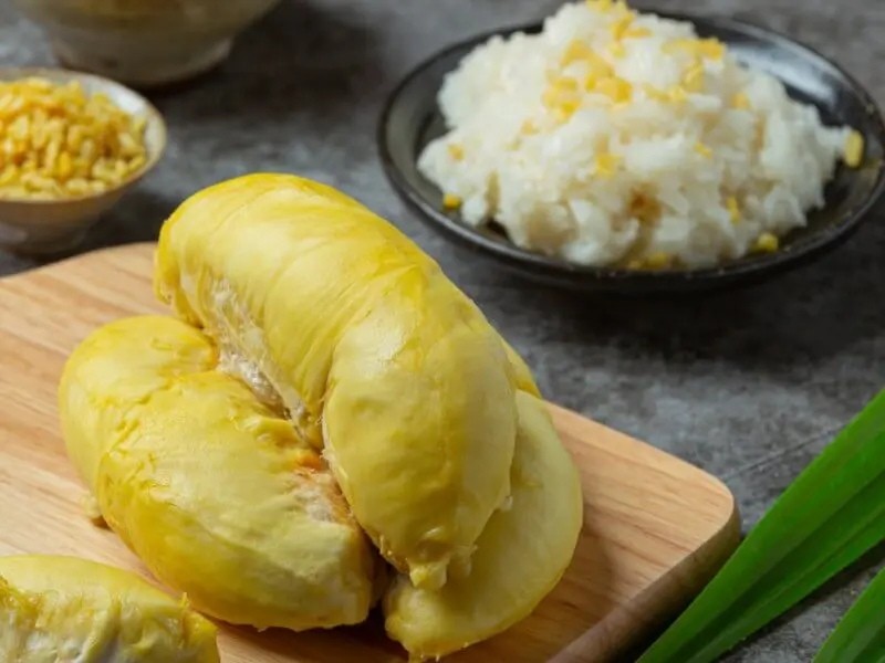 Sầu riêng múi to, đều dùng làm xôi đậu xanh sầu riêng