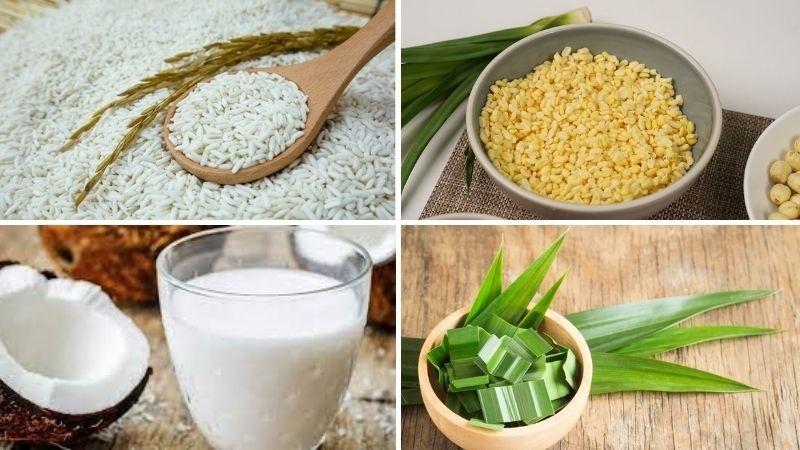 Nguyên liệu chính nấu xôi đậu xanh nước cốt dừa