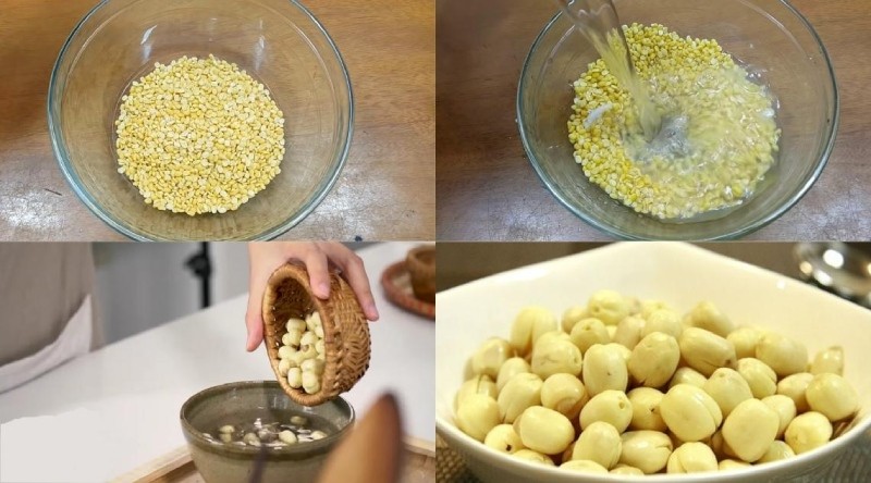 Ngâm đậu xanh và hạt sen