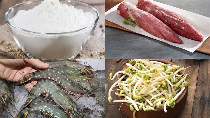 Tổng hợp các nguyên liệu tươi ngon để nấu bánh canh bột lọc Huế