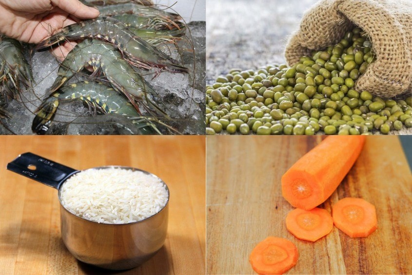 Cháo tôm đậu xanh cà rốt tốt cho mắt và trí não