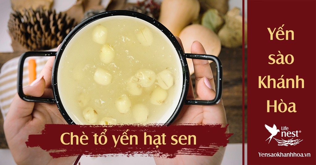 Thành phẩm chè tổ yến hạt sen thơm ngon, bổ dưỡng sau khi hoàn thành các bước hướng dẫn