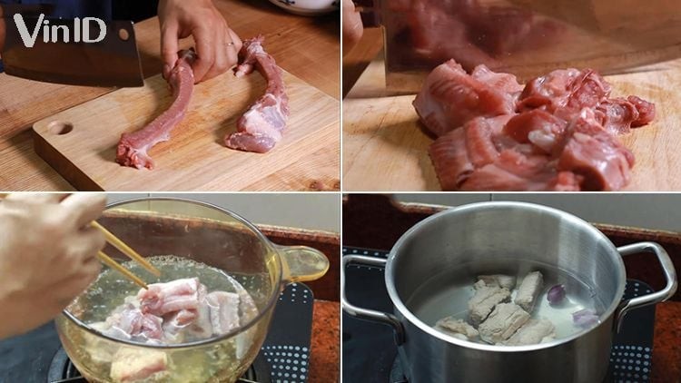 Sơ chế sườn trước khi ướp
