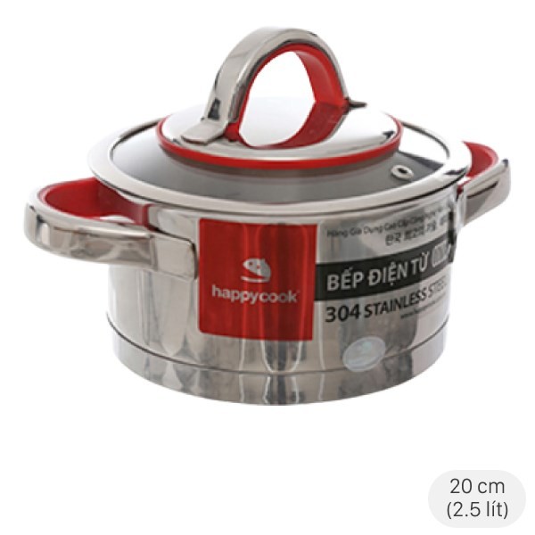 Nồi inox 3 đáy Happycook HC-20AR - dụng cụ nấu nước bún bò