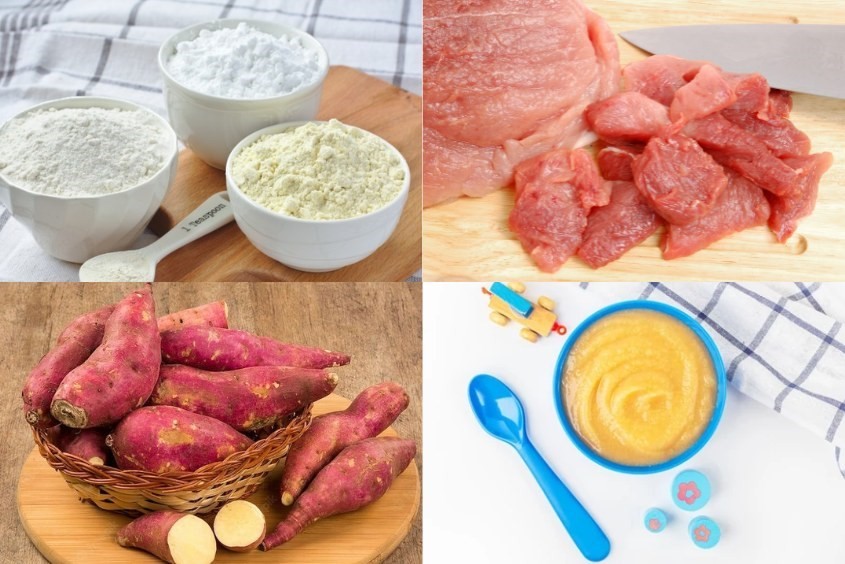Bột ăn dặm thịt lợn khoai lang, món ngon giàu năng lượng